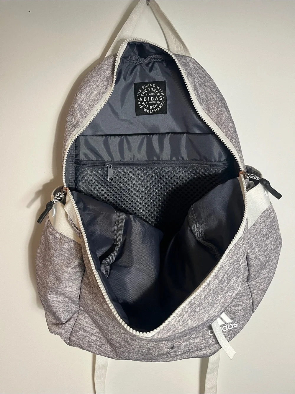adidas Gray & White Heathered Backpack with Pockets - Picture 8 of 10